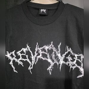 Revenge Spider Tee Black Skull Graphic T-Shirt Size S Streetwear